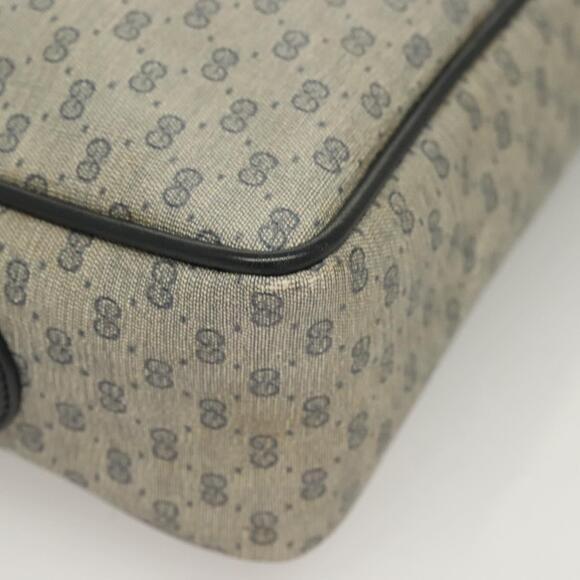 GUCCI Micro GG Supreme Sherry Line Clutch Bag Pvc Navy Gold